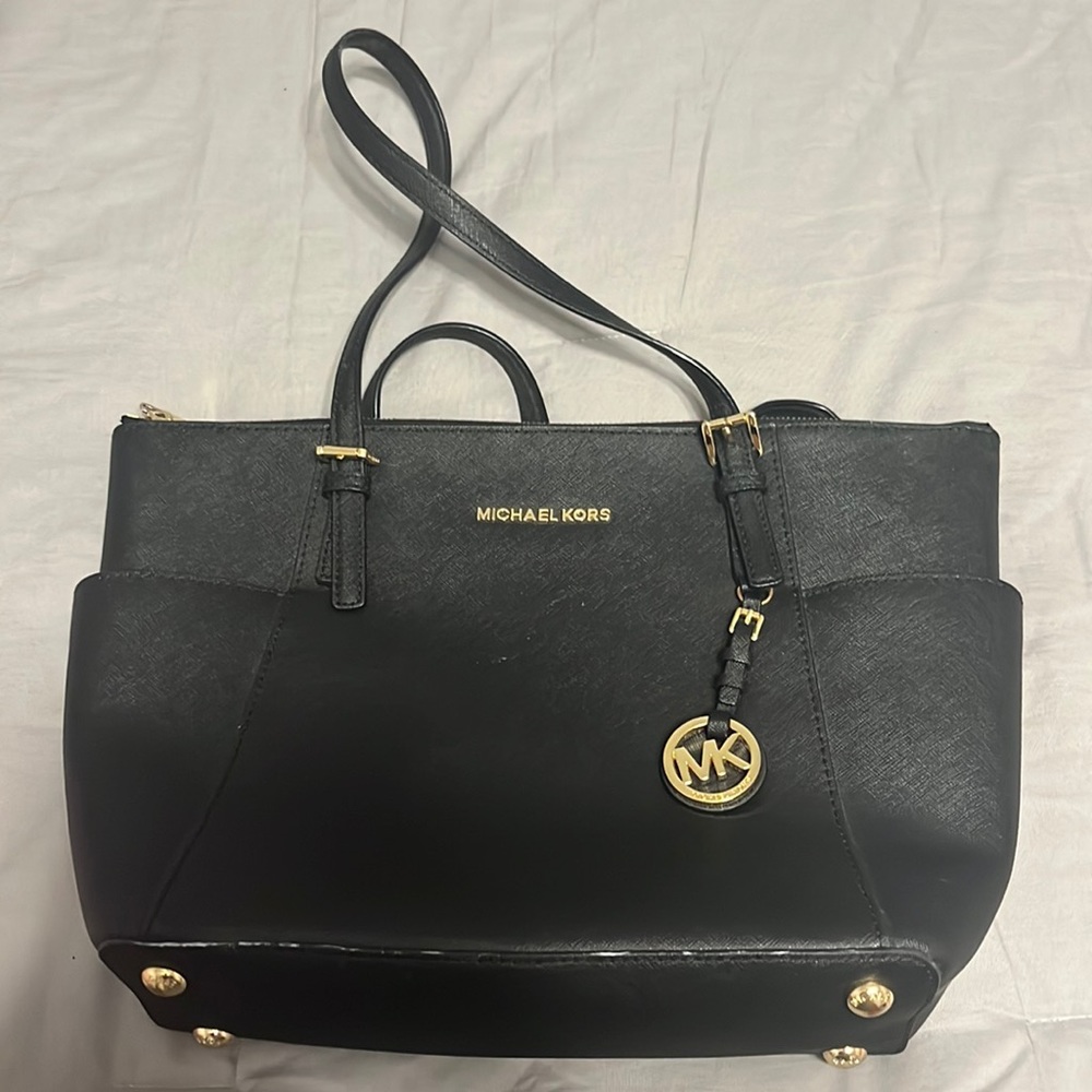 Michael Kors Leather Zip Tote Bag